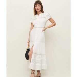 NWT Reformation Zebrina Tiered Dress - White - 0